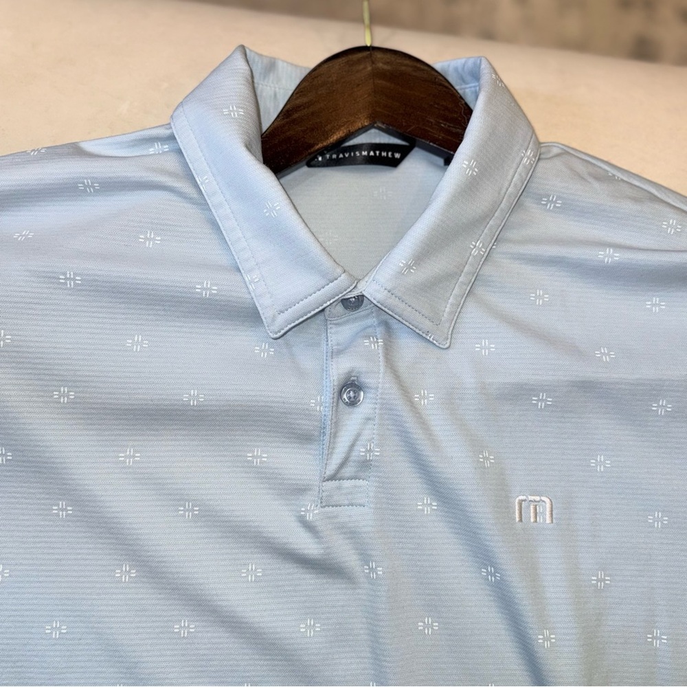 Travis Mathew Sky Blue Polo Shirt - Picture 8 of 8